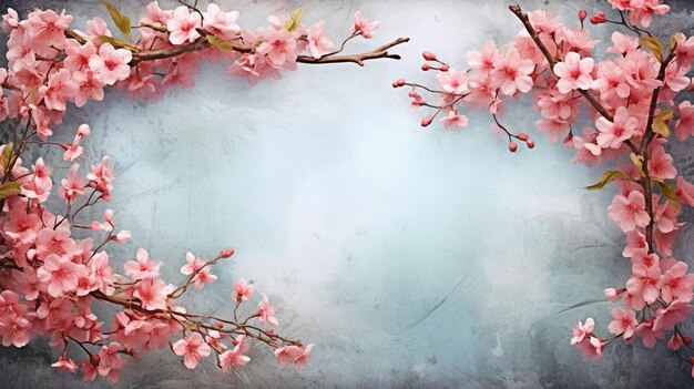 Фантастическая цветочная фотография ветви дерева накладывает летнюю весеннюю краску