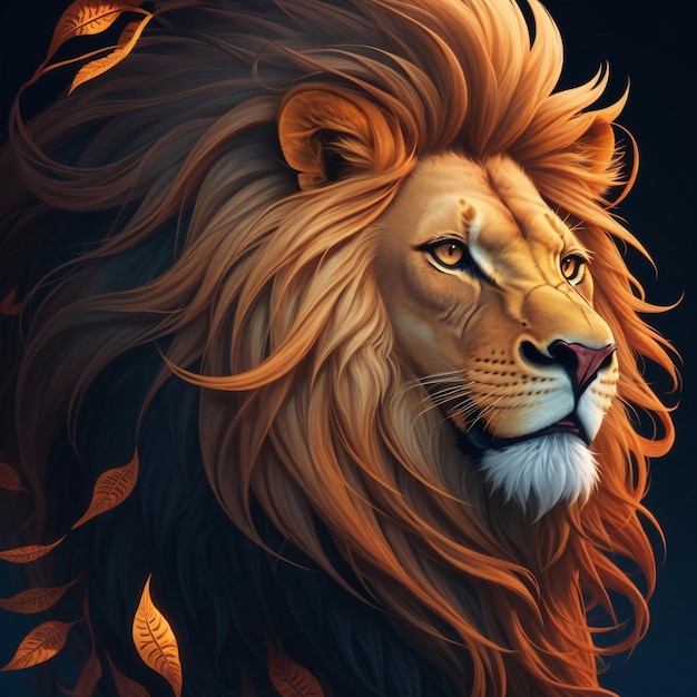 Fantastic vector lion head