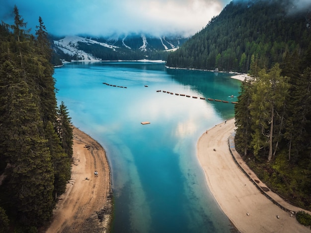 Braies 湖の素晴らしい景色