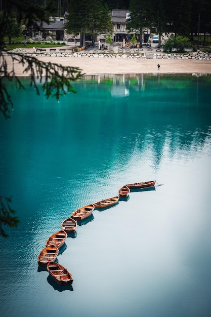 Braies 湖の素晴らしい景色