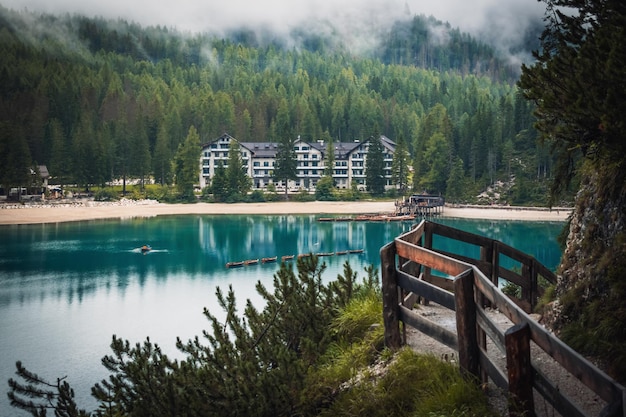 A fantastic view on the braies lake