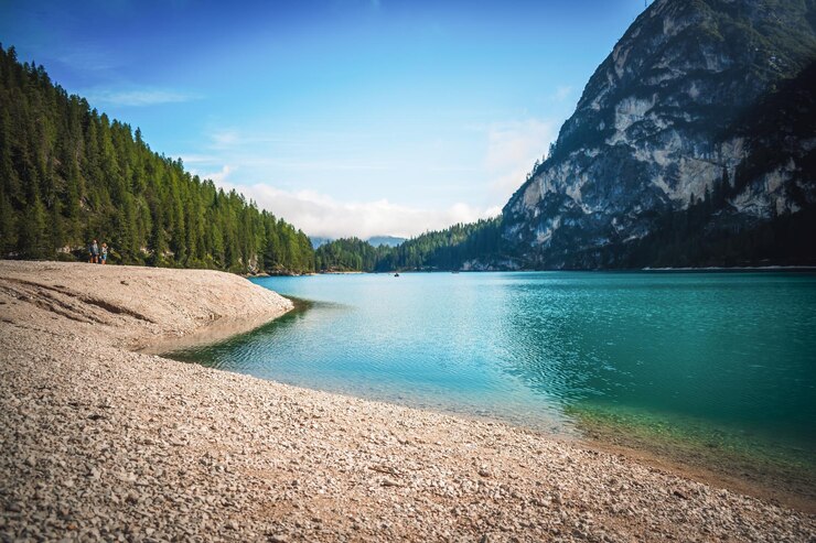 Braies 湖の素晴らしい景色