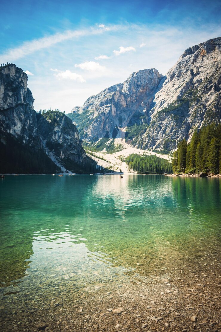 Braies 湖の素晴らしい景色