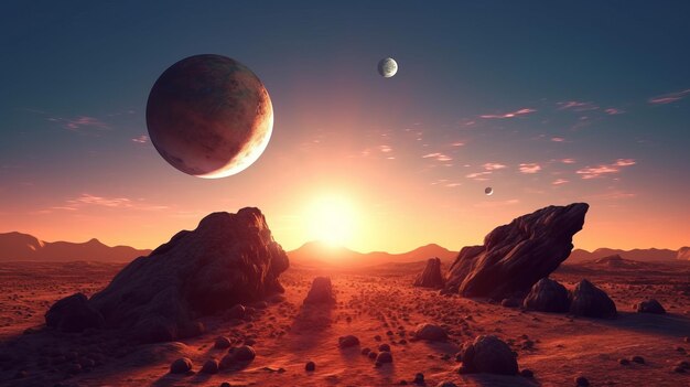 Fantastic view on a distant planet