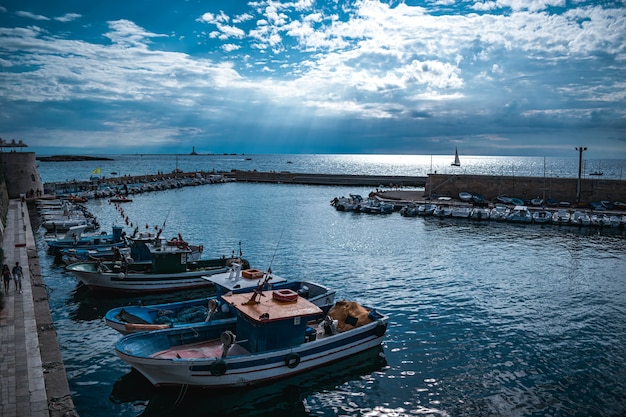 Fantastic view on gallipoli port in puglia