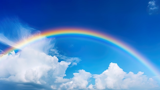 Fantastic Vivid Rainbow Sky-weergave Mooie lucht en wolken met regenboogachtergrond