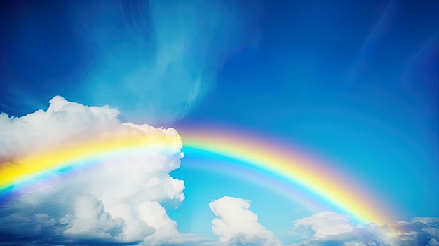 Fantastic Vivid Rainbow Sky-weergave Mooie lucht en wolken met regenboogachtergrond