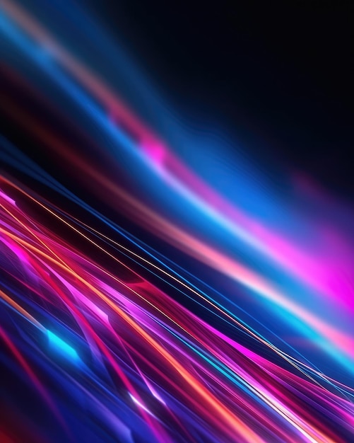 Fantastic wallpaper of abstract futuristic neon lines and bokeh lights Generative AI