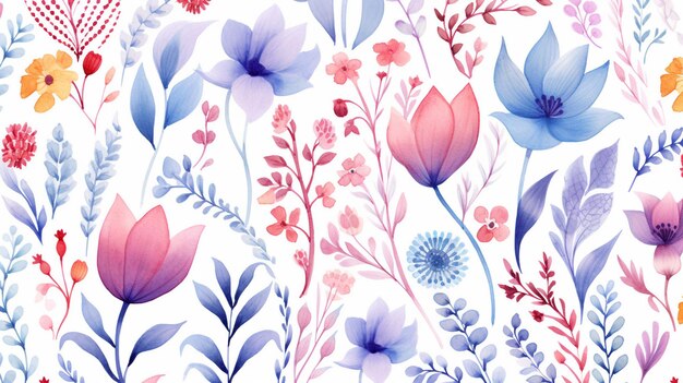 Fantastic Watercolor Floral Pattern