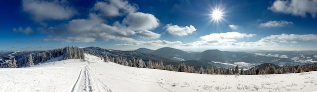 환상적인 겨울 풍경 Carpathian Ukraine 유럽 아름다움의 세계