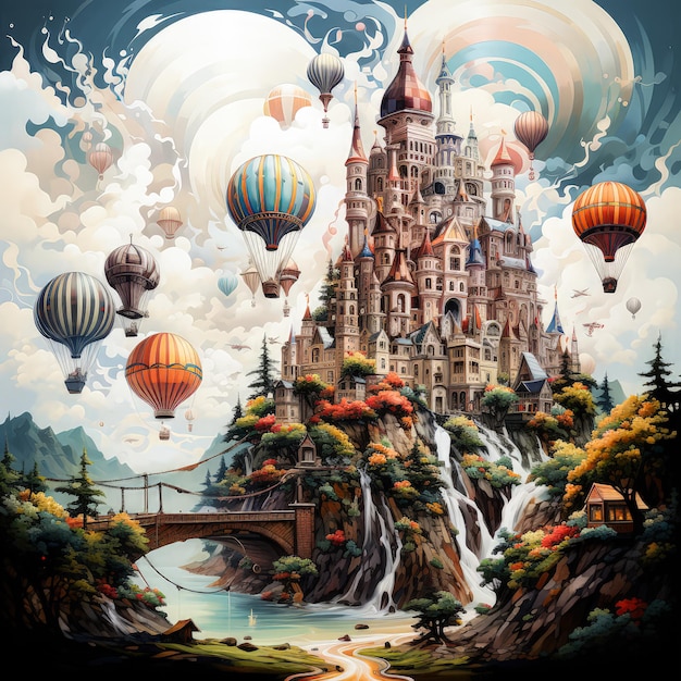 Fantastical Artistry in Surreal Illustrations and AnimeInspired Dreamscapes