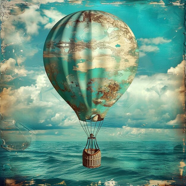 A fantastical balloons aerial structure fantasy floating in the sky