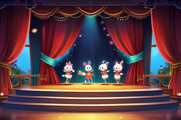 Photo fantastical cartoon stage enchanting charm