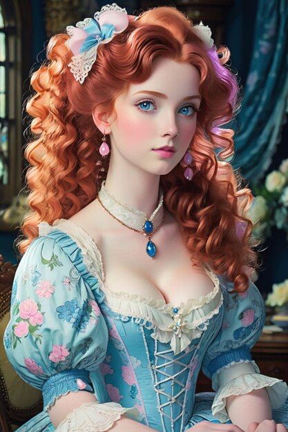 Fantastically beautiful red curly hair and heavenly eyes