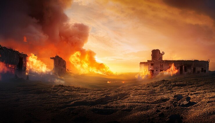 Foto fantastisch beeld van de apocalyps