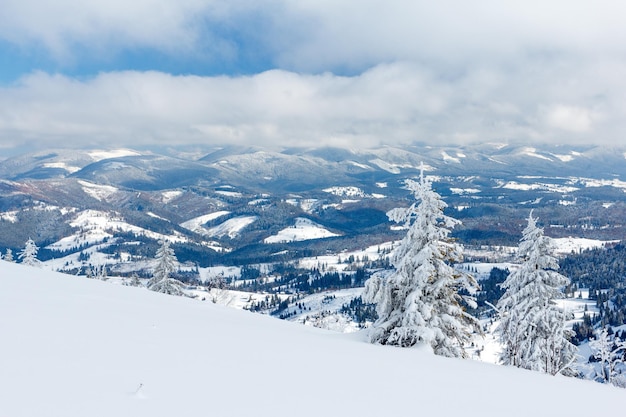 Fantastisch winterlandschap Blauwe lucht Karpaten Oekraïne Europa Schoonheidswereld