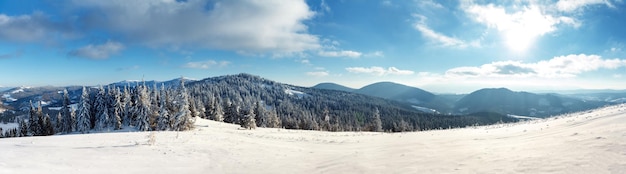 Fantastisch winterlandschap Blauwe lucht Karpaten Oekraïne Europa Schoonheidswereld