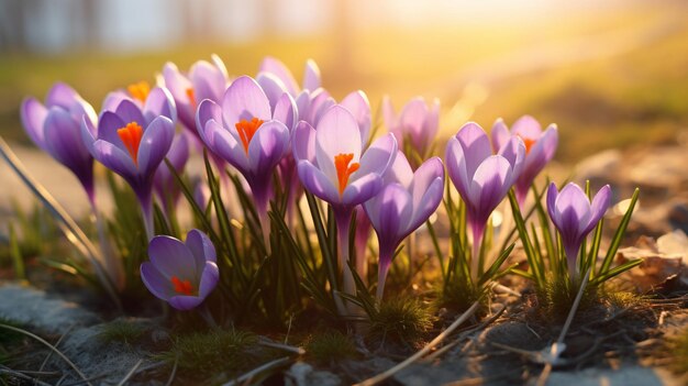 Fantastische krokusbloemen