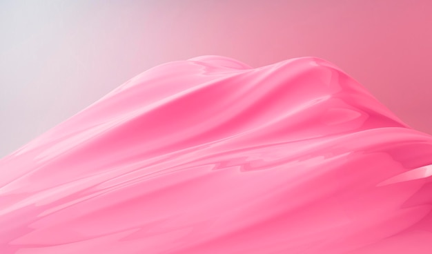 Фэнтезийный 3d-рендеринг пейзаж розовой горной долины Сливочный абстрактный фон Цифровая живопись Блестящий и матовый кремовый керамический материал