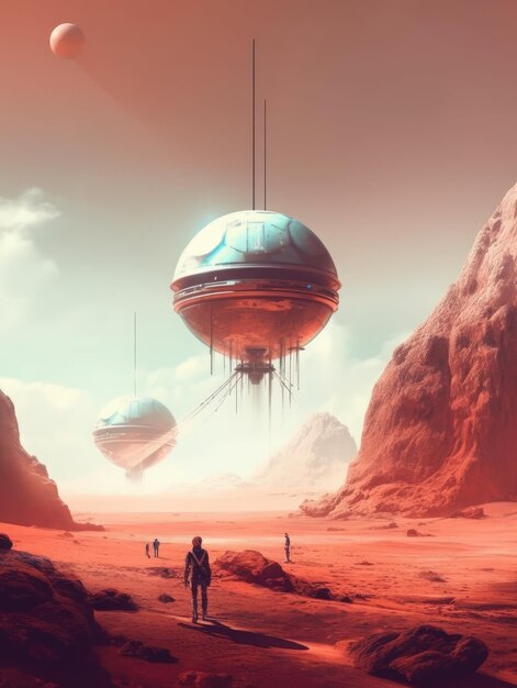 Photo fantasy alien planet 3d illustration