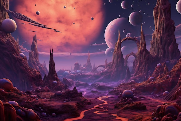 Fantasy alien planet