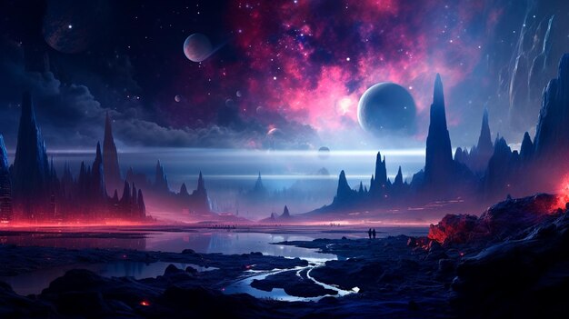 Photo fantasy alien planet