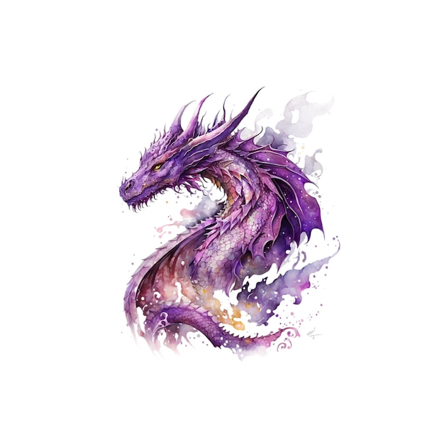 Fantasy_amethyst_dragon_watercolor 17