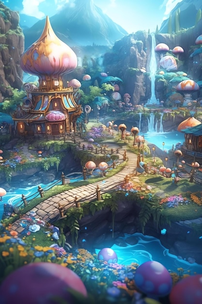 Fantasy art that is a fantasy world.