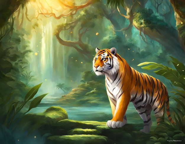 Fantasy Art of Tiger in the Jungle