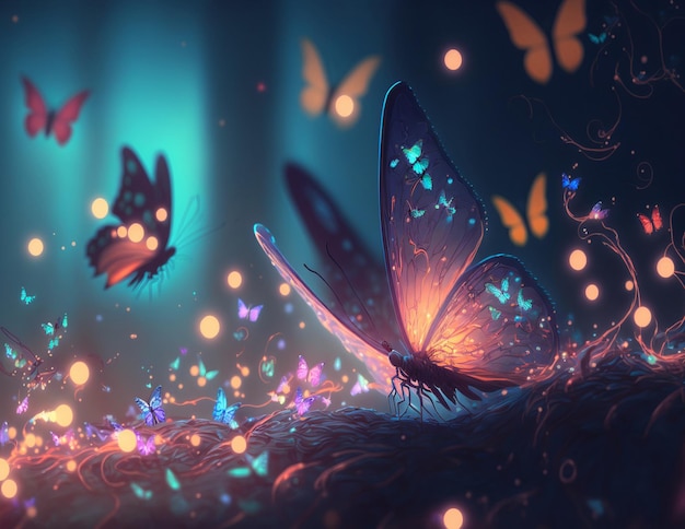 fantasy background butterflies