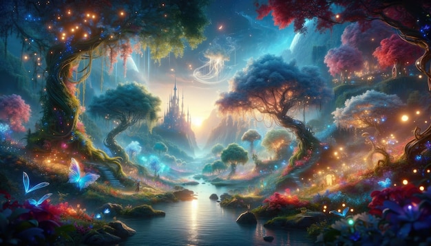 Fantasy background childrens fairy tale background magic background fairy tale world