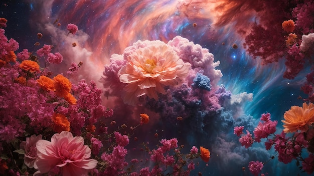 Fantasy background with flowers