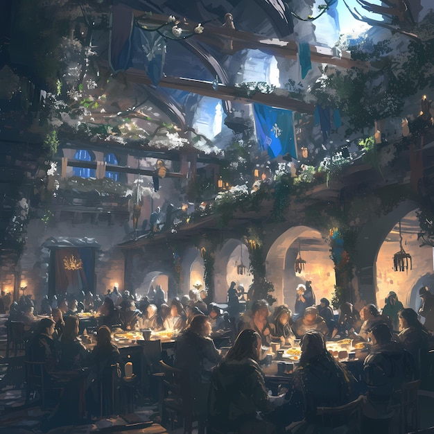 Fantasy Banquet Hall Feast and Celebration