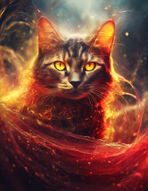 Fantasy Cat Background Wallpaper