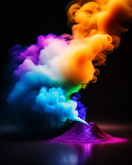 Fantasy Colored Smoke on Black Background