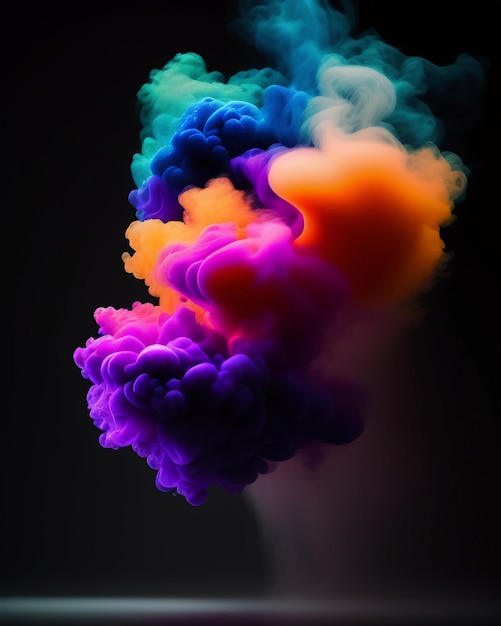 Fantasy Colored Smoke on Black Background