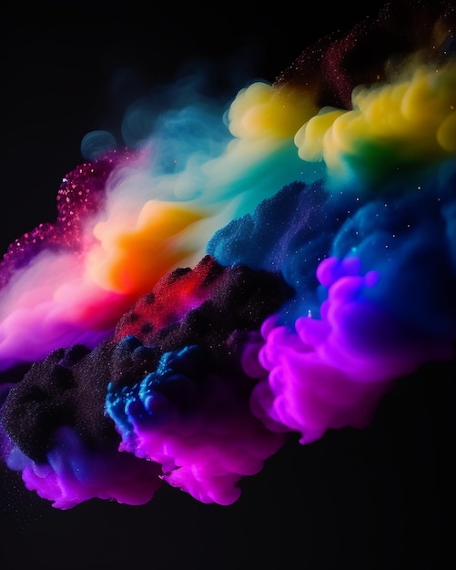 Fantasy Colored Smoke on Black Background