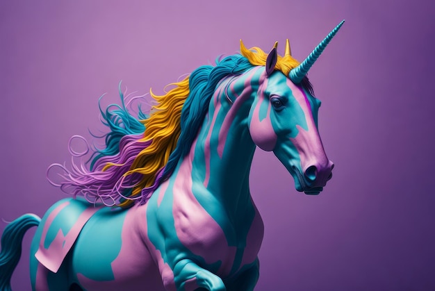 Fantasy colorful unicorn AI Generated