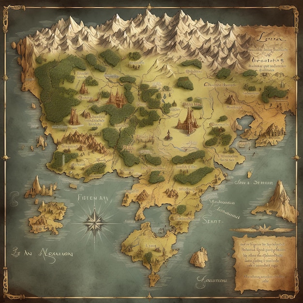 Photo fantasy concept adventure map