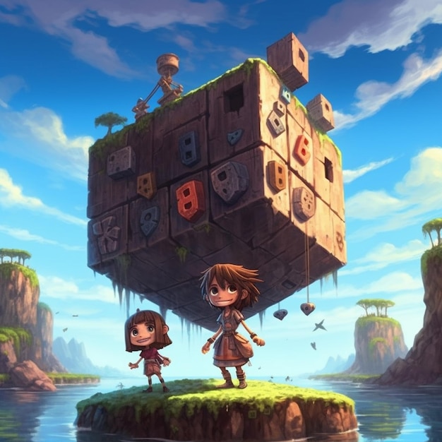 Photo a fantasy concept art island background game illustration
