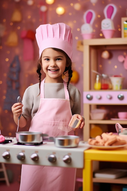 Photo fantasy cooking adventures little girl's enchanted culinary class