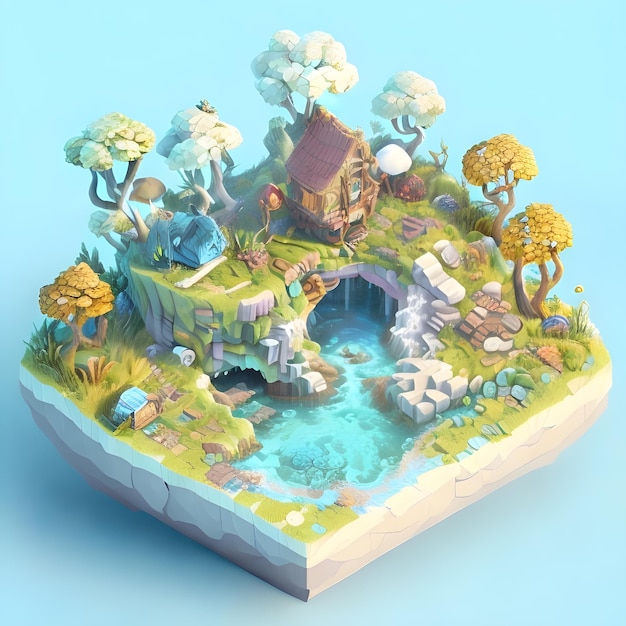 Fantasy Cottage Village Stylized Game Assets Collection