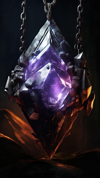 Фантазийный кристалл с красивым фиолетовым сверканием.