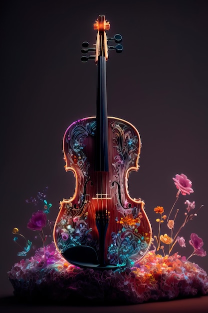 Fantasy design musical Amazing violin made flowers