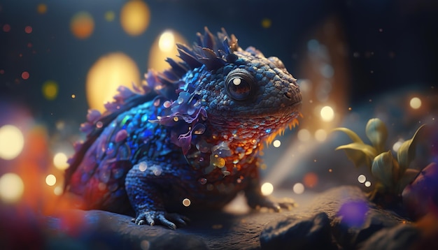 Fantasy Enchanted Fairy Forest Magic Baby Dragon Generative AI