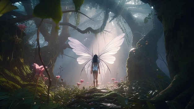 Fantasy fairy digital art illustration Generative AI