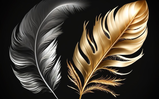 Fantasy feather on a dark background