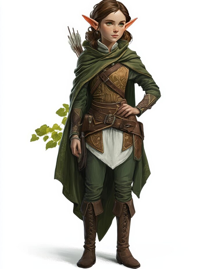 Photo fantasy figure of an elf isolated on a white background 3d render