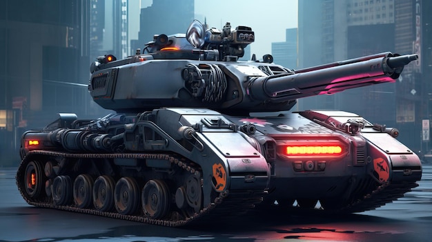 Foto carro armato militare cyberpunk futuristico di fantasia