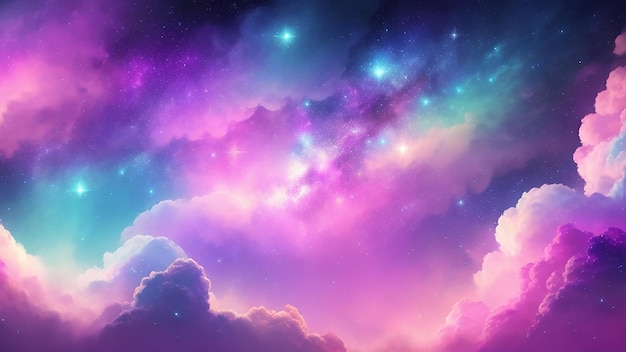 Fantasy galaxy background with pastel colors